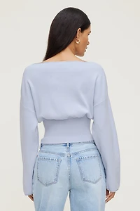 Cinched Boat Neck Sweater