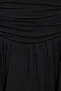 Plunge Halter Fit & Flare Dress