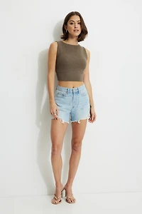 Low Back Rib Knit Tank Top