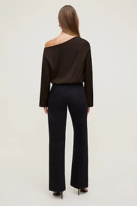 Off Shoulder Satin Blouse