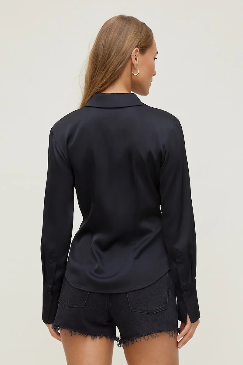 Eva Cinched Satin Shirt