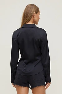 Eva Cinched Satin Shirt