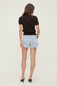 Short en denim décontracté à taille mi-haute James