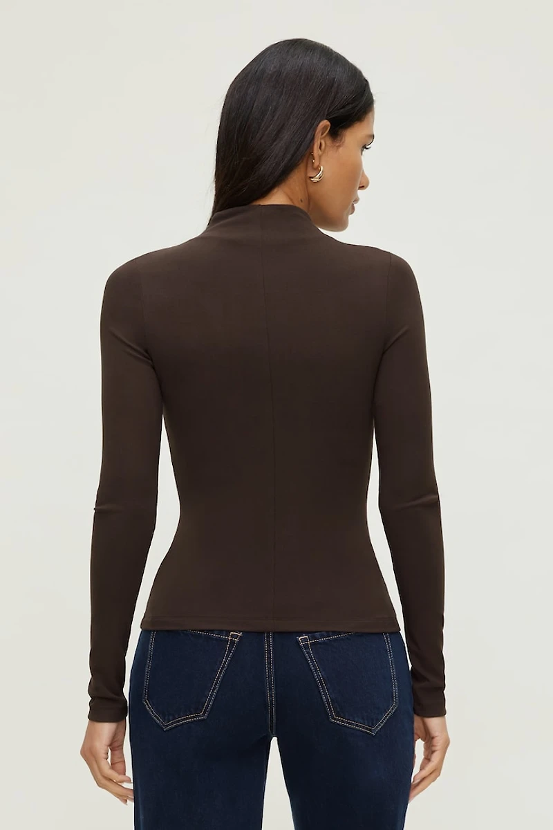 Mock Neck Long Sleeve Top