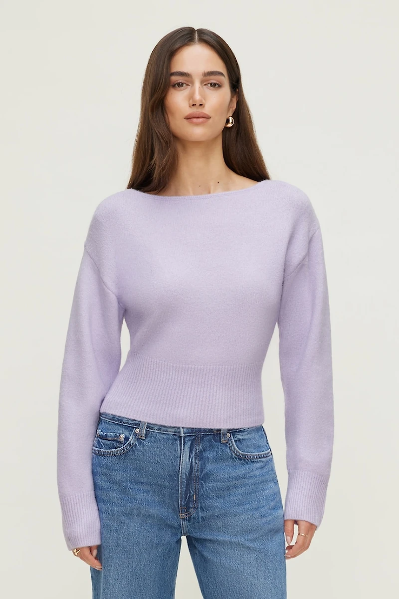 Juliet Cinched Boat Neck Sweater