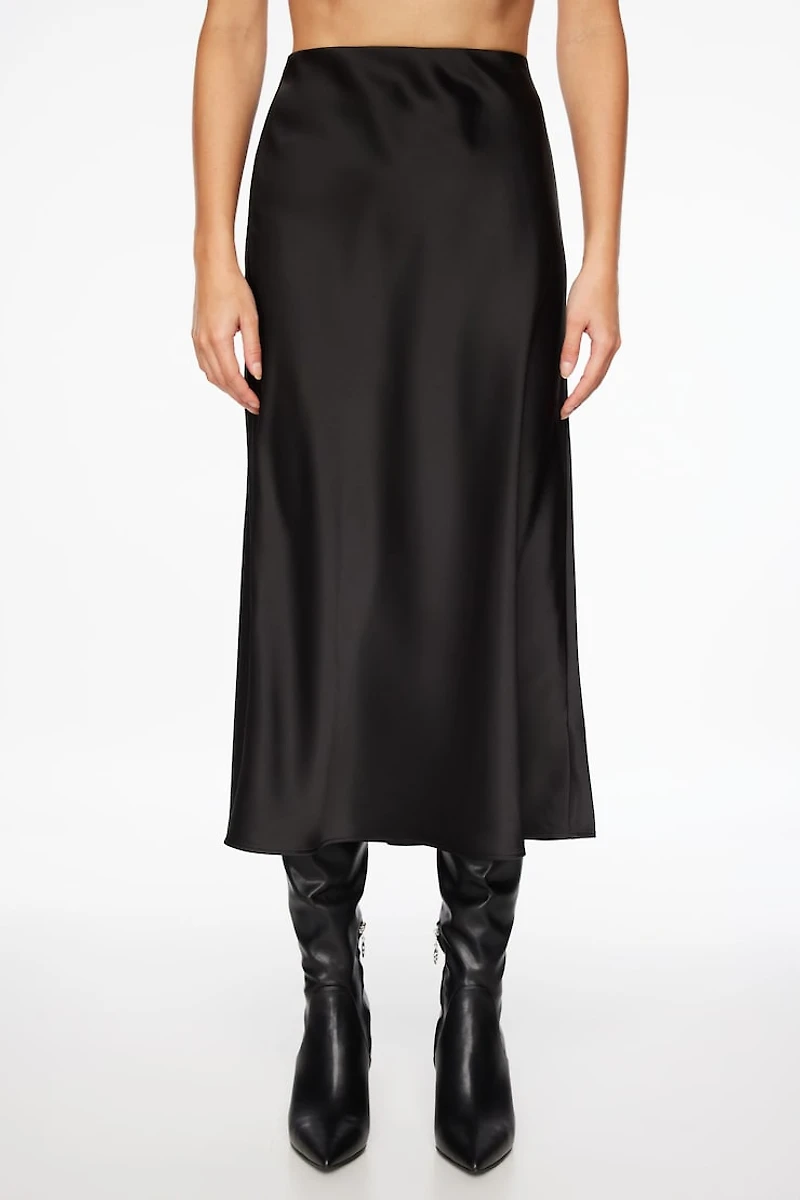 Melody Satin Slip Midi Skirt
