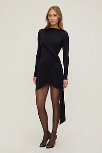 Sculpt Front Drape Mini Dress