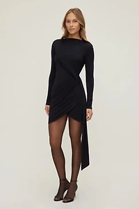 Sculpt Front Drape Mini Dress