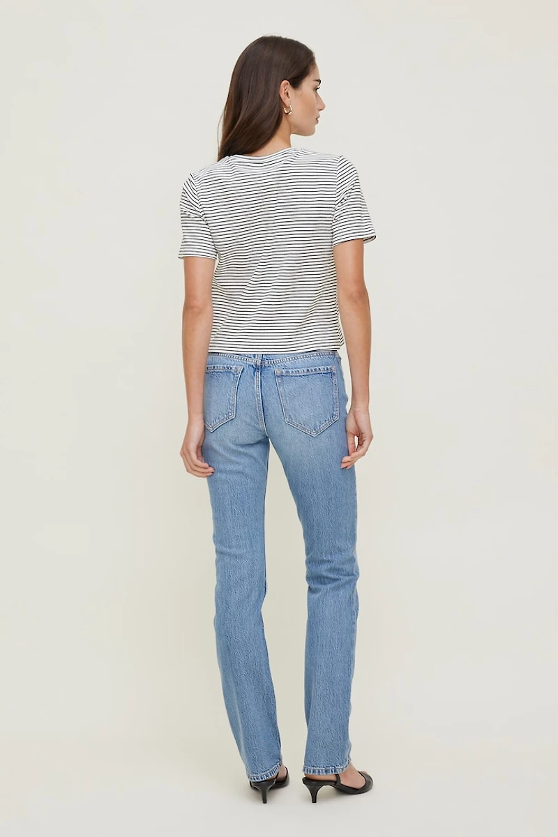 T-shirt quotidien rayé en coton épais