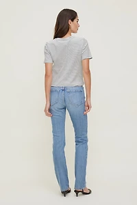 T-shirt quotidien rayé en coton épais