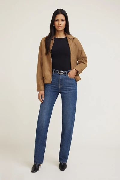 Cara High Rise Straight Leg Jeans
