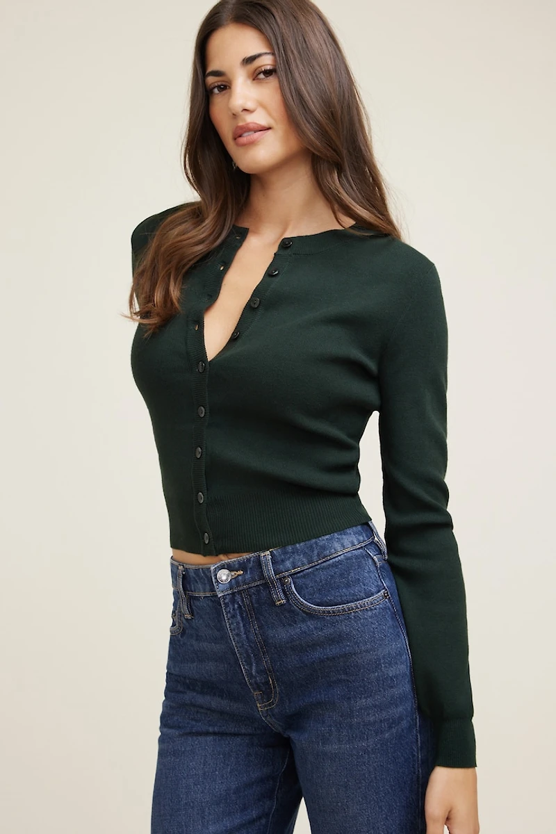 Cardigan à col rond Rebecca