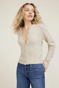 Amanda Hairy Crewneck Cardigan