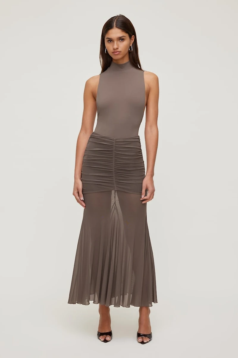 Justaucorps sculptant à col montant sans manches