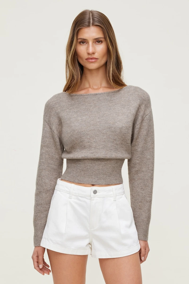 Juliet Cinched Boat Neck Sweater