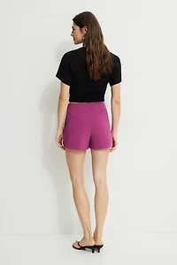 Asymmetric Skort With Mini Belt