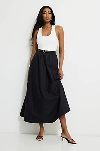 Lily Voluminous Poplin Maxi Skirt