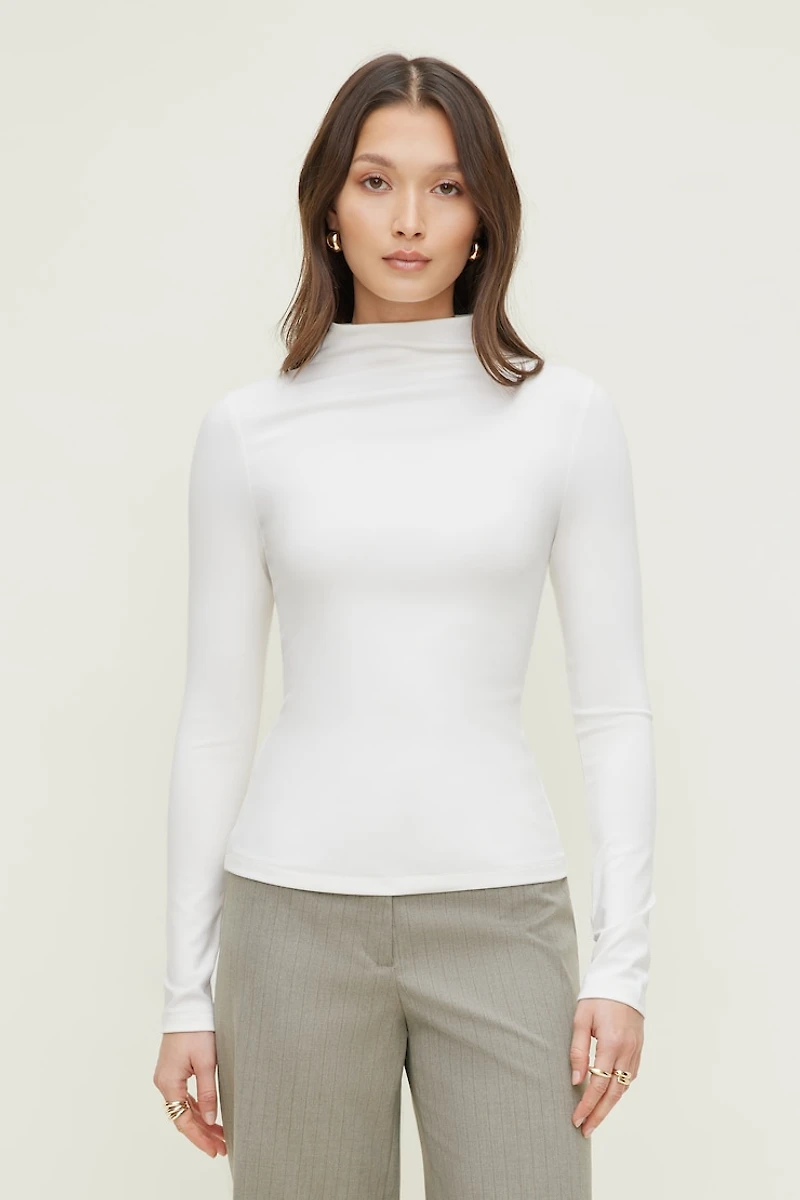 Mock Neck Long Sleeve Top