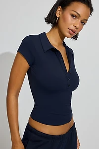 Sleek Short Sleeve Polo Top