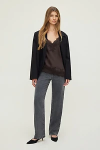 Jean Mika à taille mi-haute et jambe droite décontractée en Tencelᵐᶜ