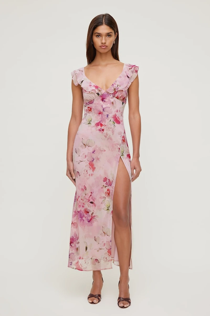 Floral Ruffle Maxi Dress