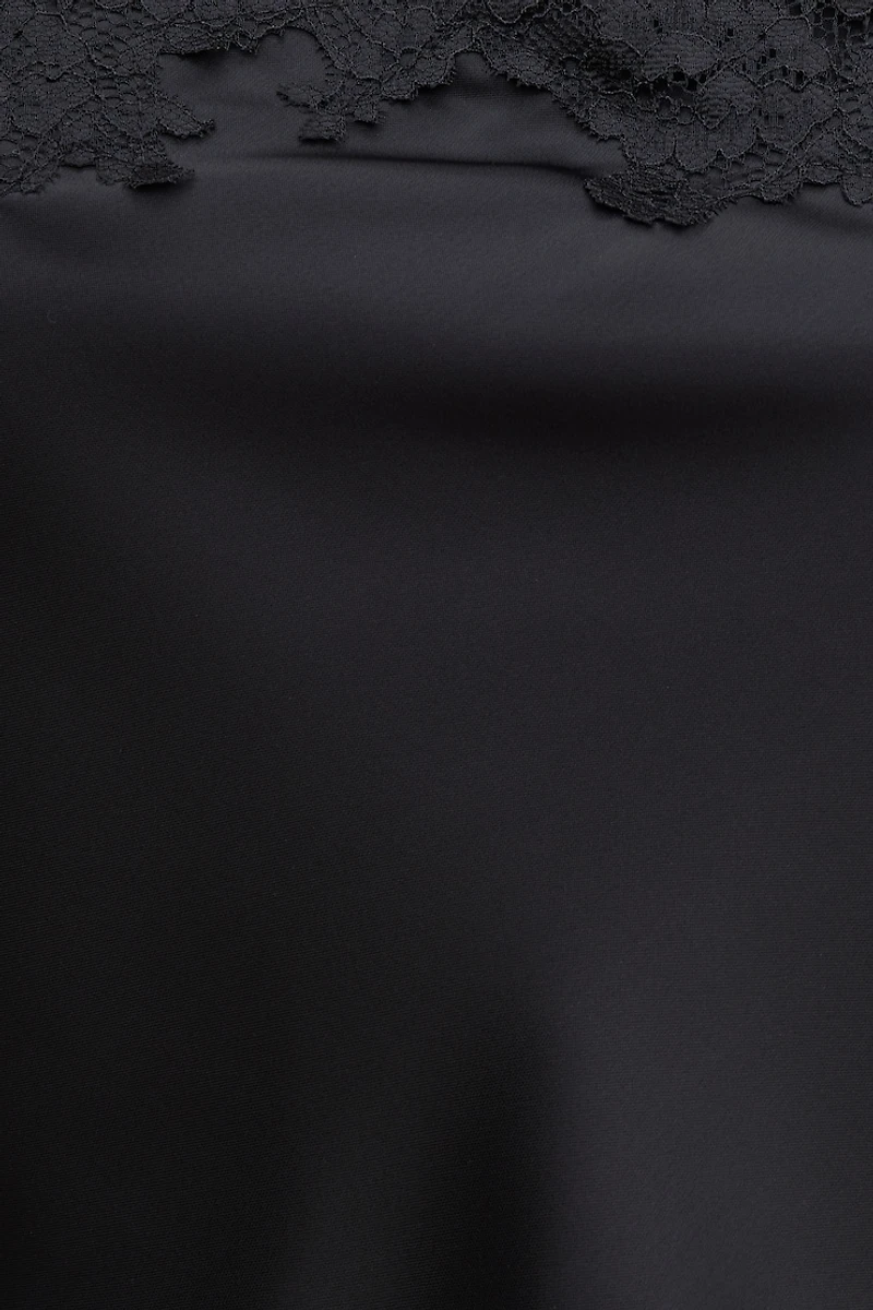 Lace Trim Satin Cami Top