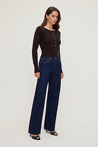 Sara Ribbed Cinch Hem Cardigan