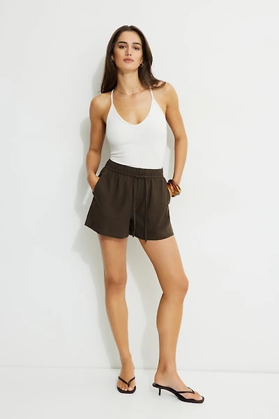 Pull On Linen Shorts
