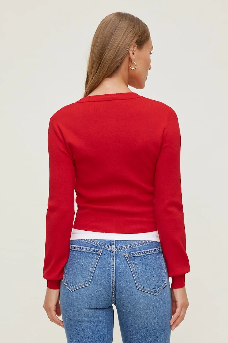 Cardigan à col rond Rebecca