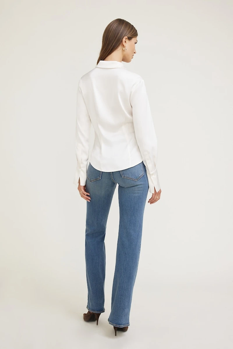 Eva Cinched Satin Shirt