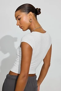 T-shirt Portia à col carr