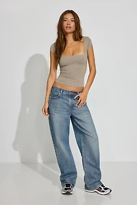 Smooth Open Neck Tee