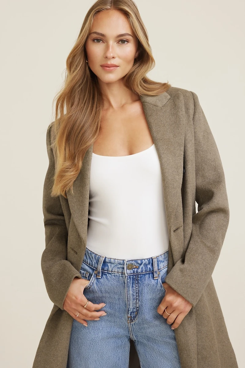 Manteau surdimensionné en laine à double boutonnage