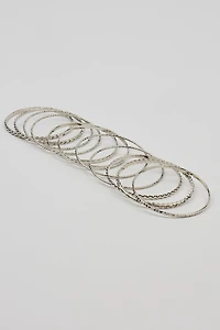 Set of 11 Textured Bangles