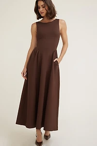 Iris Flared Ponte Maxi Dress