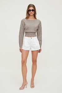 Juliet Cinched Boat Neck Sweater