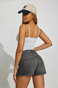 Denim Relaxed A-Line Shorts