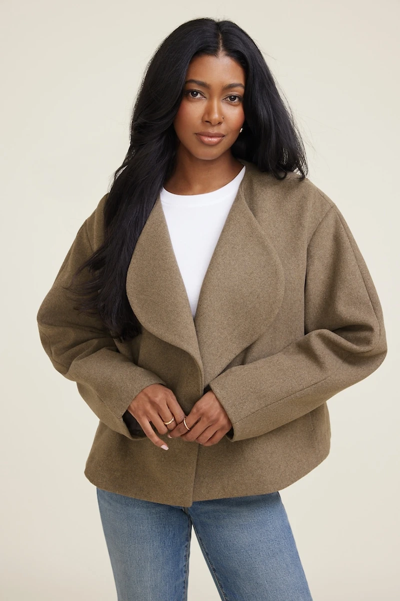 Blouson ouvert en melton