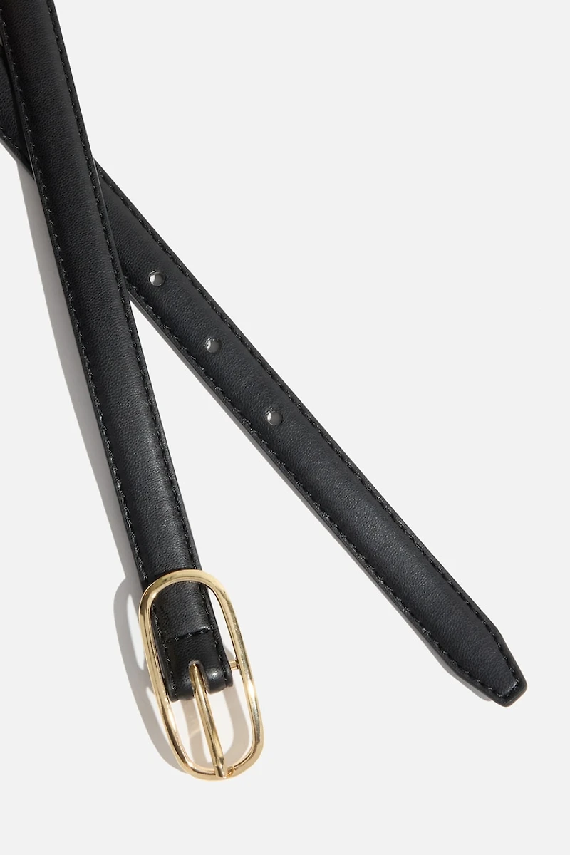 Oval Super Slim Faux Leather Belt