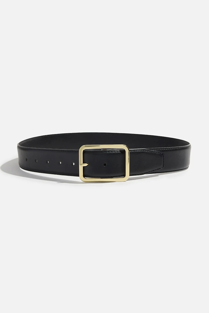 Rounded Square Faux Leather Belt