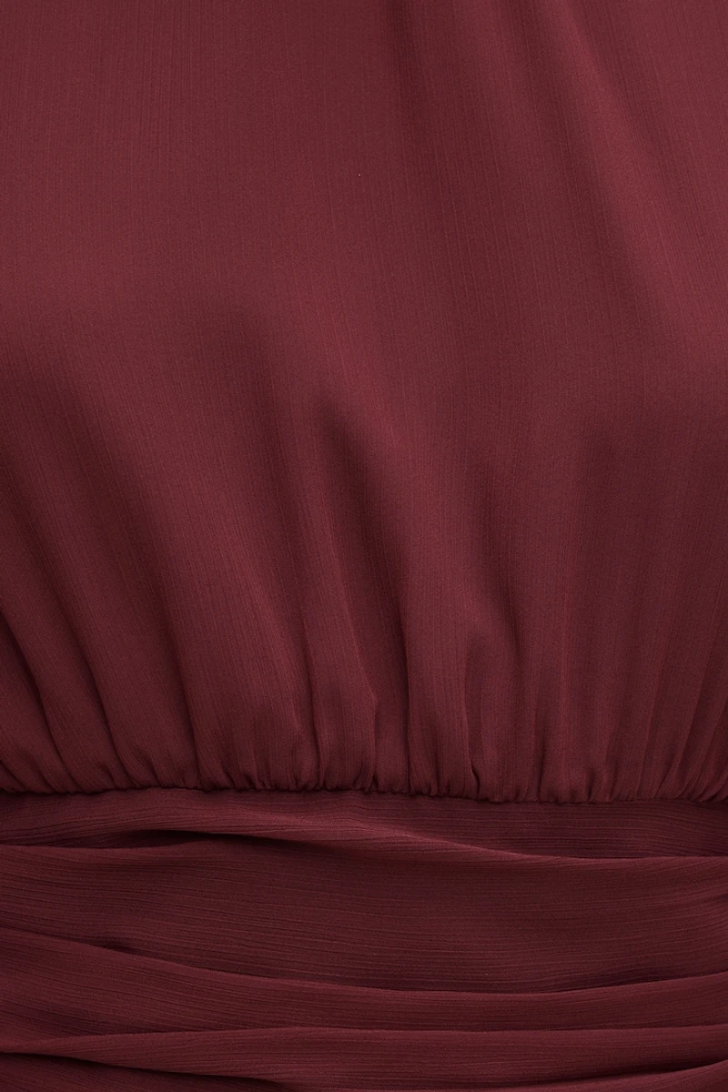 Mock Neck Chiffon Blouse