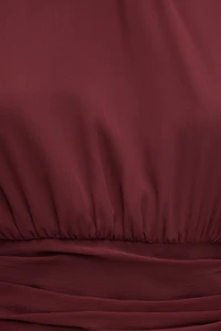 Mock Neck Chiffon Blouse