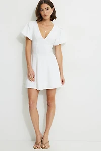 Flared Puff Sleeve Mini Dress
