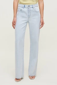 Jean Heidi à taille haute et jambe large