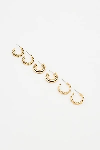 3 Pack Twist & Chain Earrings