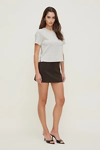 T-shirt quotidien rayé en coton épais