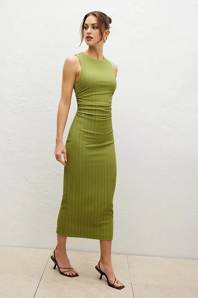 Shirred Textured Maxi Dress