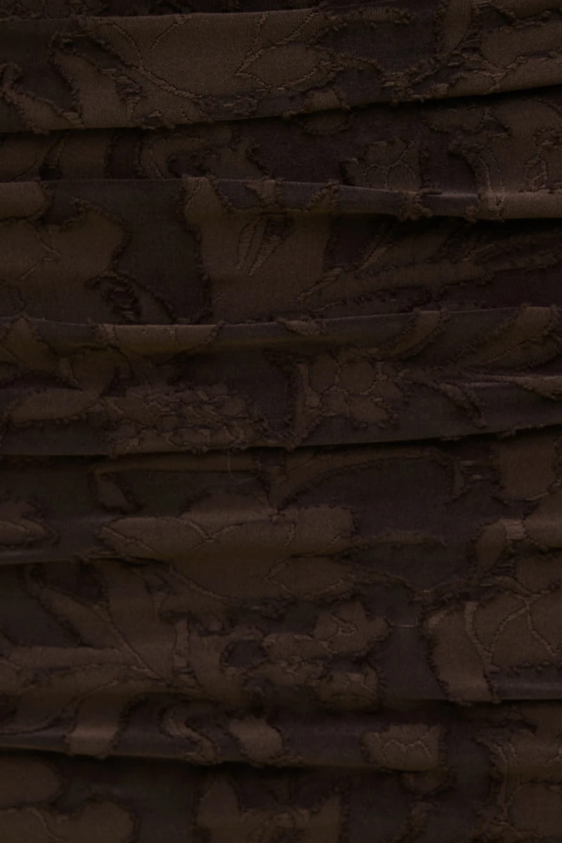 Jacquard Ruched Maxi Dress