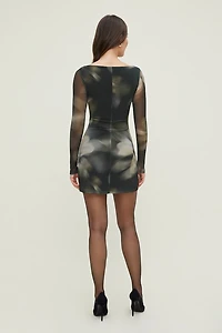 Katia Mesh Long Sleeve Mini Dress