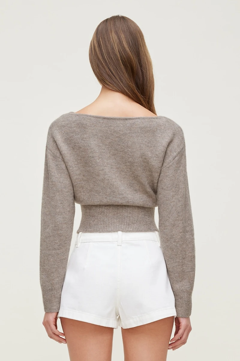 Juliet Cinched Boat Neck Sweater